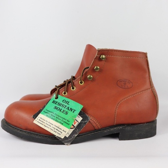 Vintage New Full Grain Leather Hipster Boots Brown